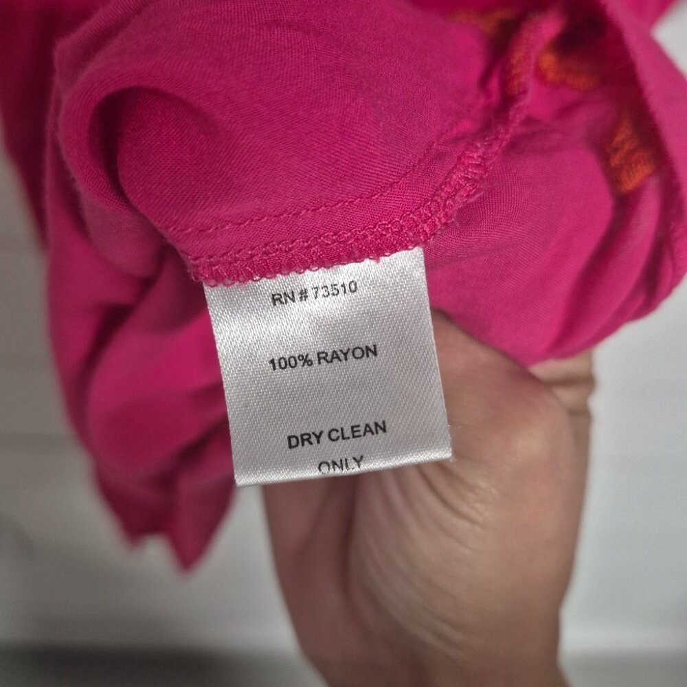 Ivu Jane Pink Boho Embroidered Tunic Top M With Floral & Bird Design - Picture 9 of 9